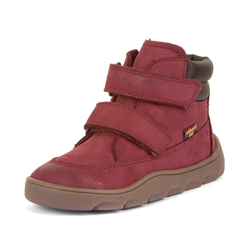 Dívčí zimní barefoot boty ZERU TEX Bordeaux, Froddo, G2110150-6, červená -
