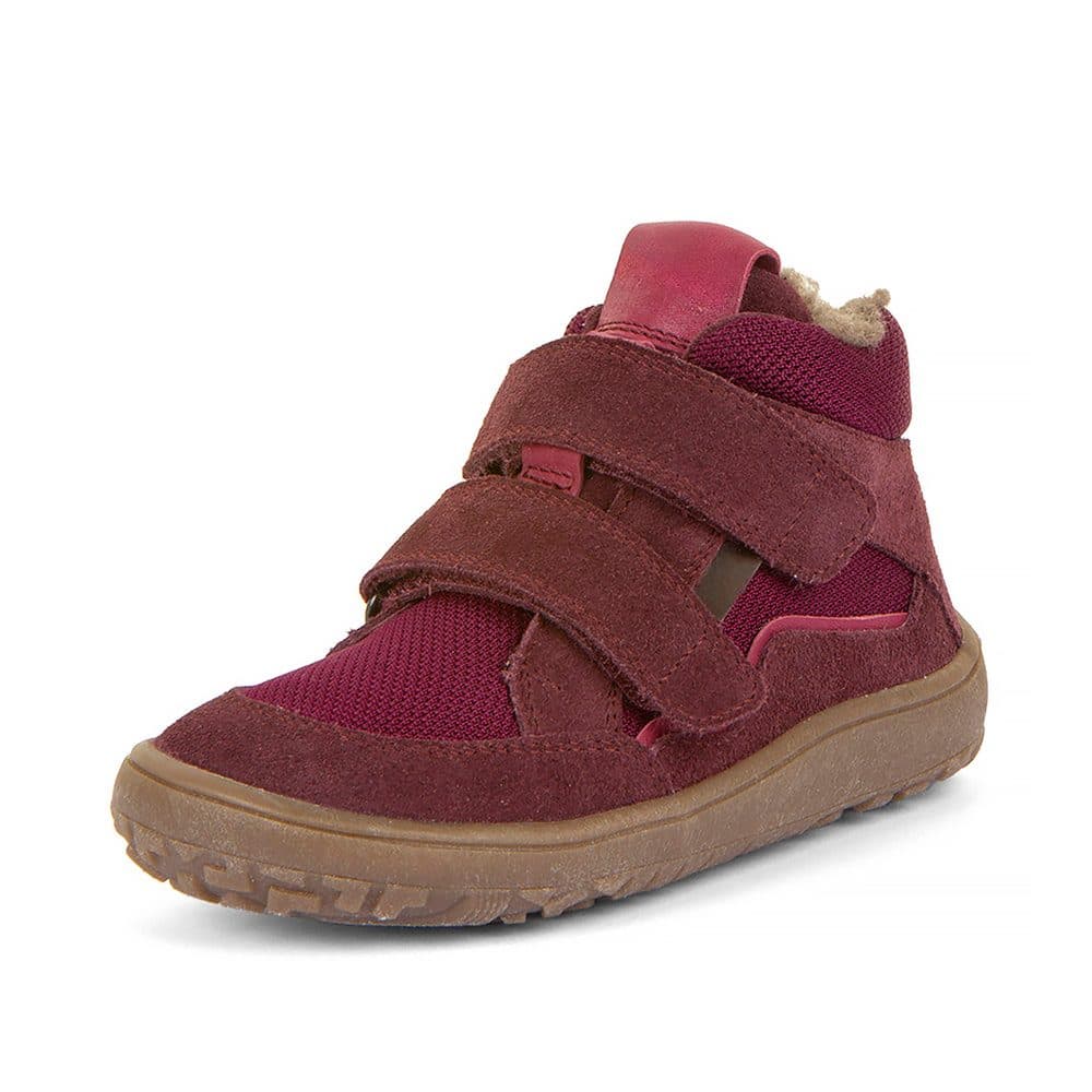 Dívčí zimní barefoot boty TEX WOOL Bordeaux, Froddo, G3110254-4W, červená -