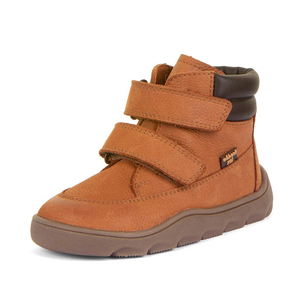 Dětské zimní barefoot boty ZERU TEX Cognac, Froddo, G2110150-3, hnědá -