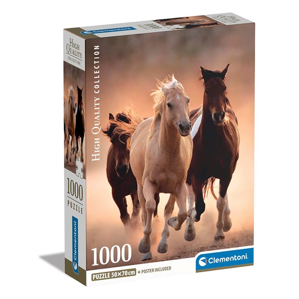 Clementoni - Puzzle 1000 Běžící koně, Clementoni, W033675