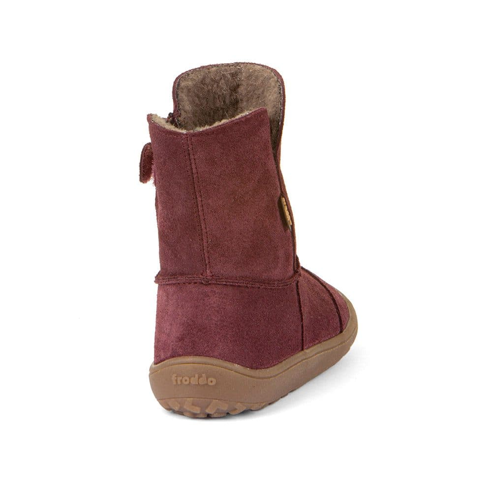 Dívčí zimní barefoot boty TEX SUEDE  Bordeaux, Froddo, G3160238-1, červená - 25 - náhled 4