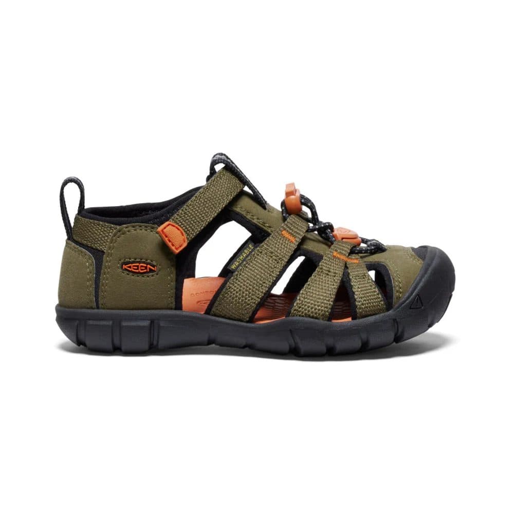 Chlapecké sandály KEEN SEACAMP II CNX dark olive/gold flame - 25/26 - náhled 2