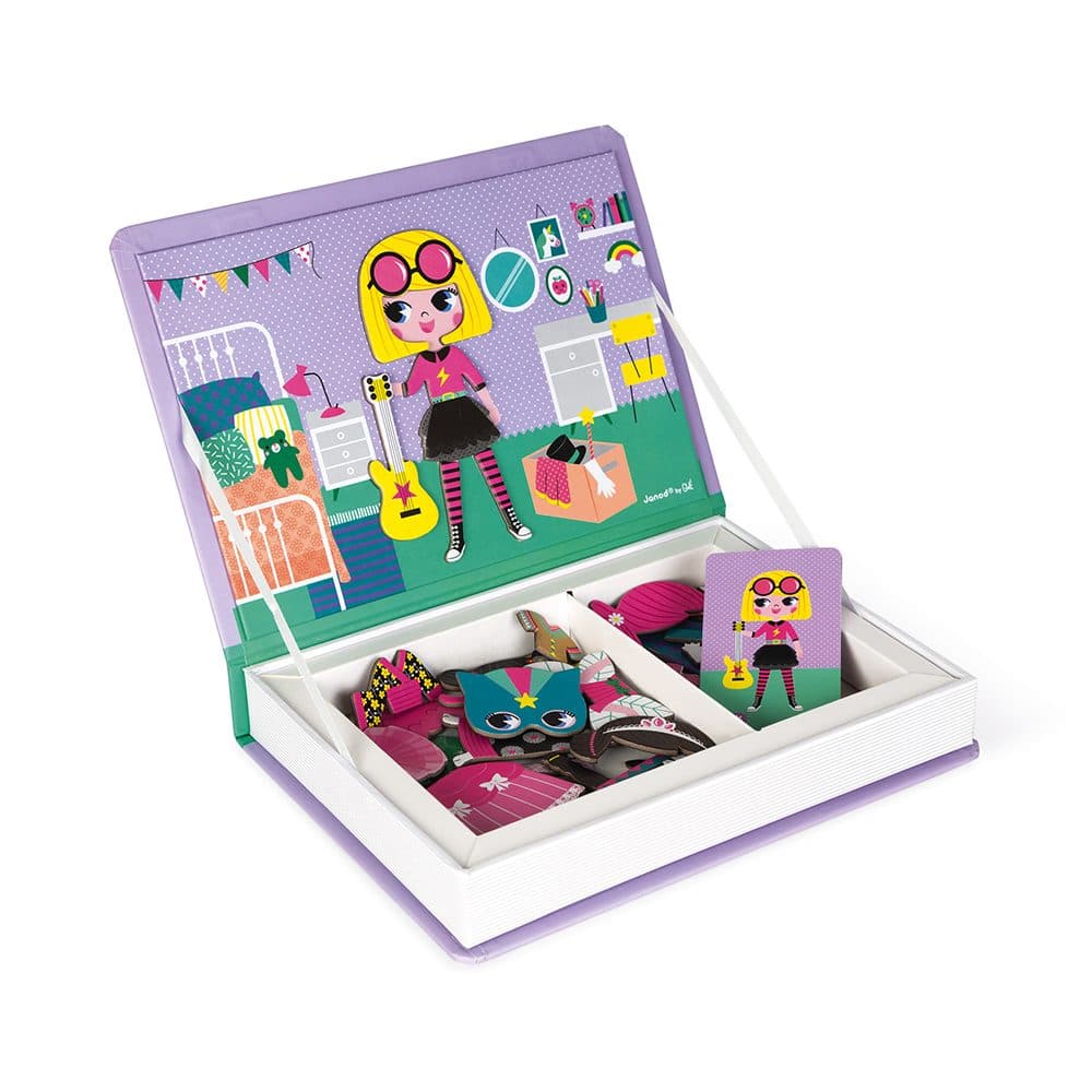 Janod Magnetická kniha Magnetibook Oblékání holky, Janod, W056821 - náhled 3