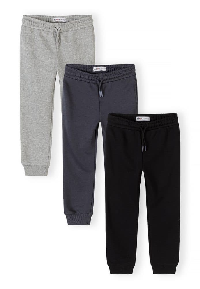 Tepláky slim-fit s elastickým pasem a stahovací šňůrkou 3pack Minoti 29FLEECE287 -