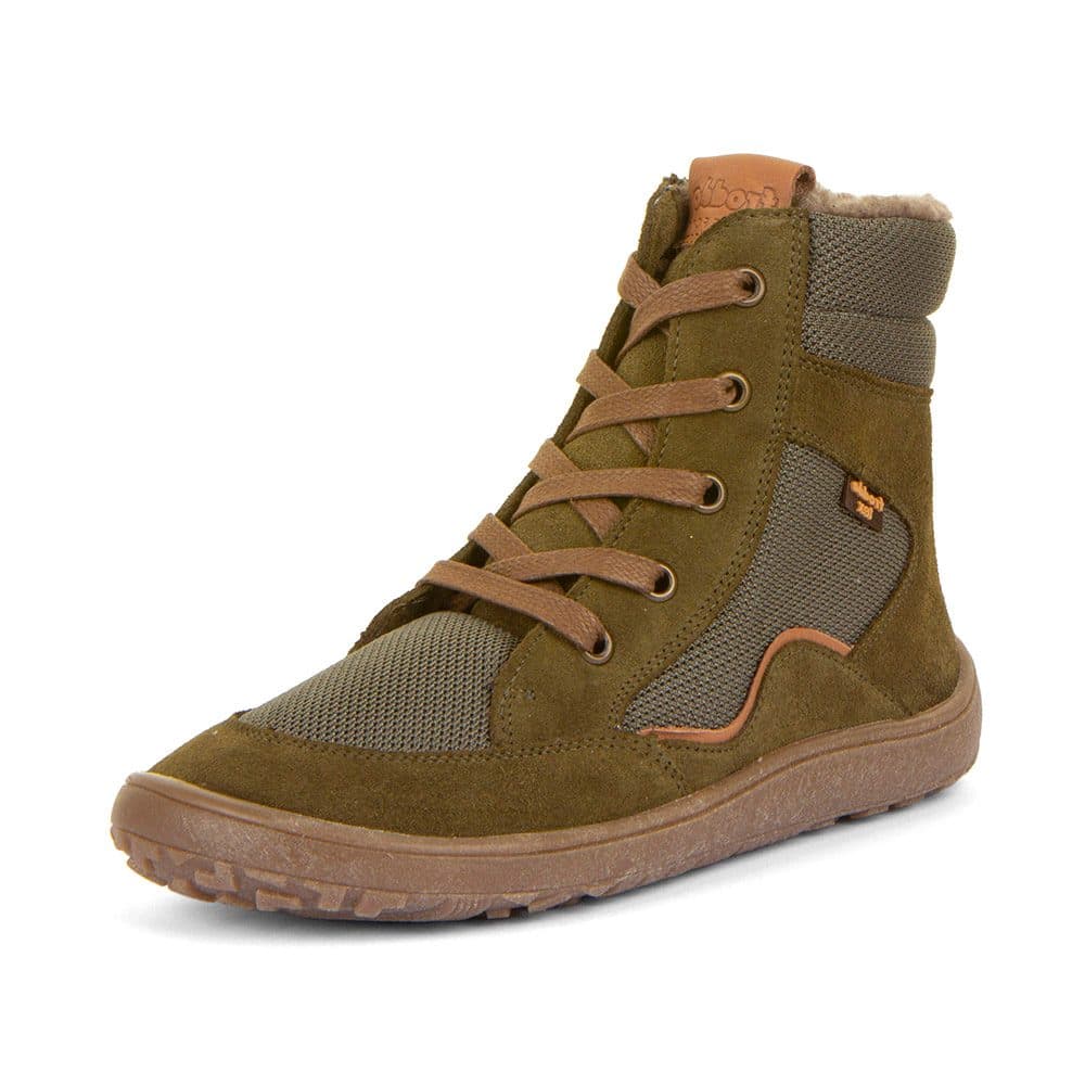 Dětské zimní barefoot boty TEX WOOL GROW Olive, Froddo, G3160234-3, olivová -
