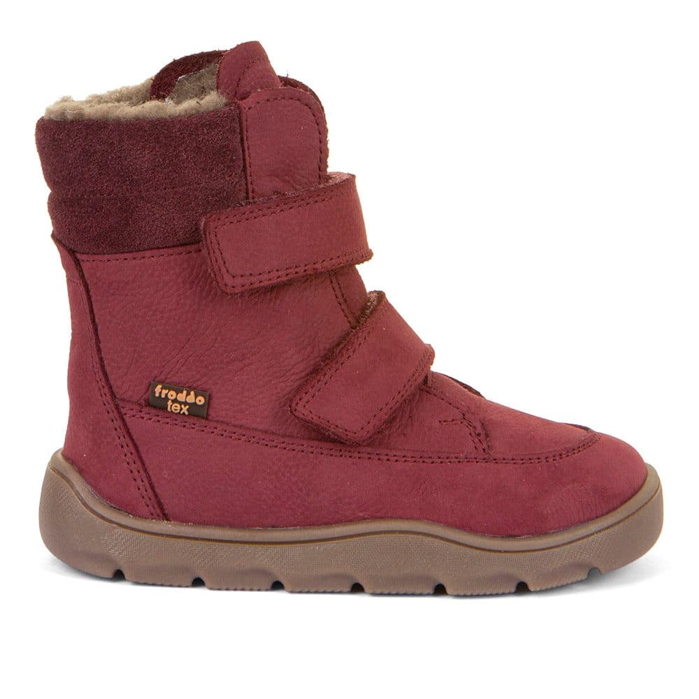 Dívčí zimní barefoot boty ZERU TEX WINTER Bordaux, Froddo, G3160240-5, červená - 24 - náhled 3