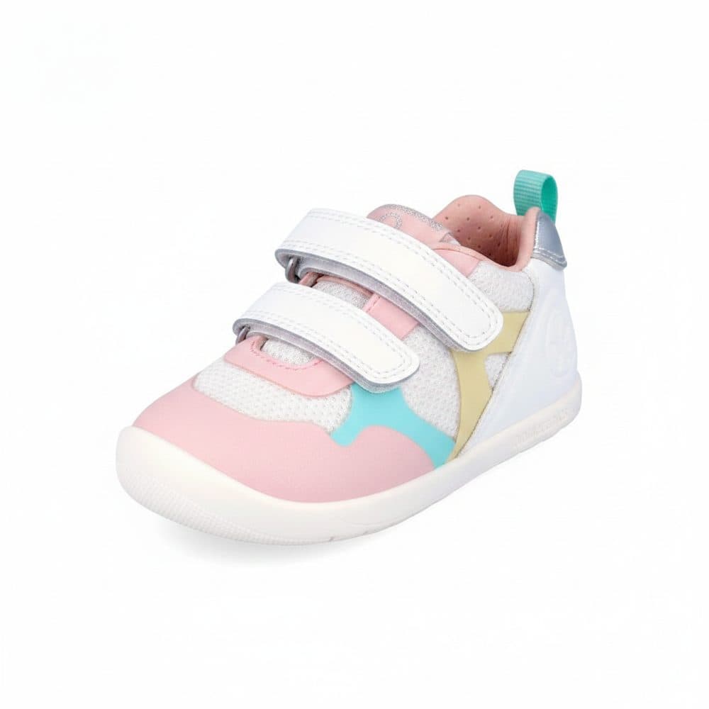Dívčí barefoot tenisky SPORT BLANCO Y MULTICOLOR Biomecanisc 262165-D310 -