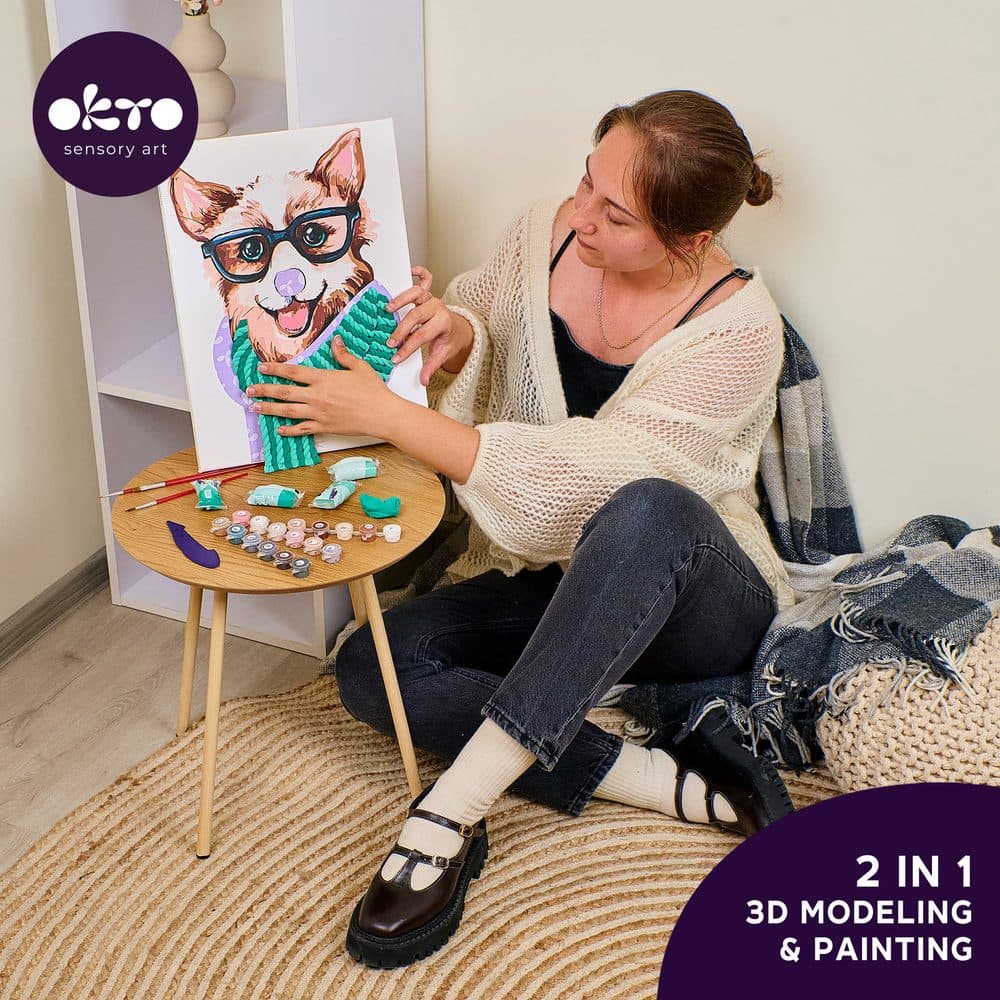 OKTO Malba a 3D modelování obraz "Fashion Corgi" 30x40 cm, OKTO, W051118 - náhled 5