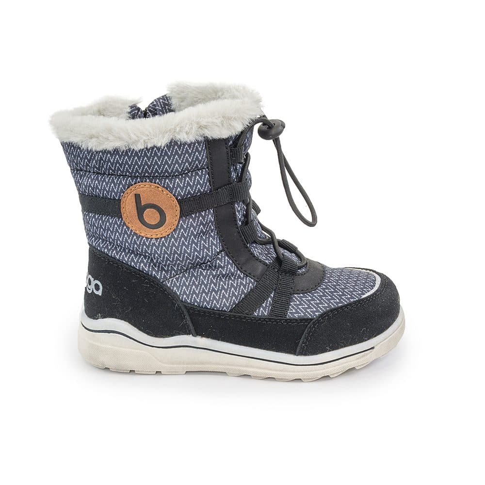 dětské zimní boty s kožíškem ICEFOX, stahování, boční zip, BUGGA, B00171-10, černá - 29 - náhled 3