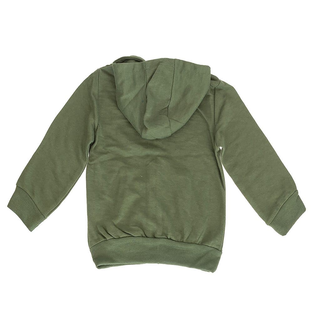 Mikina chlapecká s kapucí celopropínací, Minoti, 9ZIPEMB 4, khaki - 98/104 | 3/4let - náhled 2