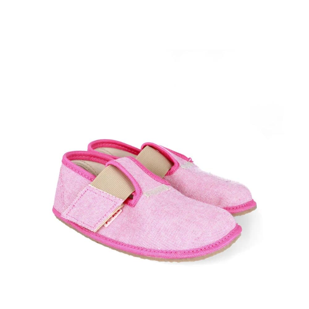 Barefoot dívčí přezůvky Pegres, BF01 textil, růžová - 24 - náhled 4