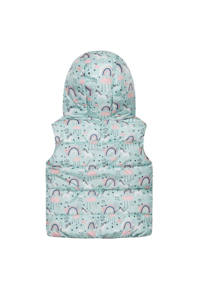 Vesta dívčí nylonová Puffa podšitá microfleecem, Minoti, 12GILET 18, modrá - 80/86 | 12-18m - náhled 2