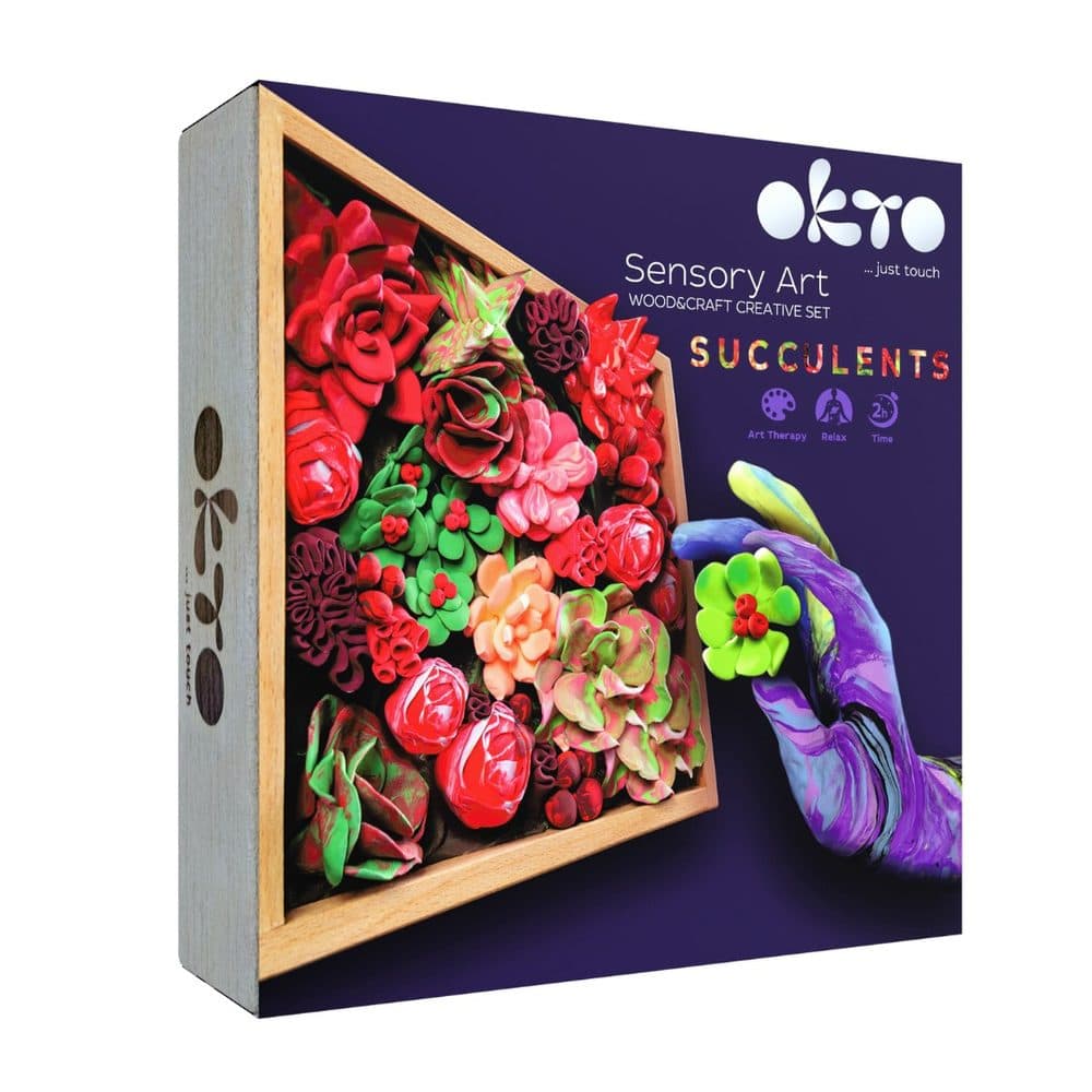 OKTO Passion Výtvarná modelovací sada sukulenty v dřevěném rámu 21x21 cm, OKTO, W034377