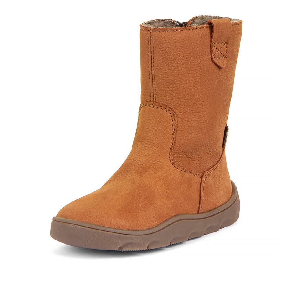 Dívčí zimní barefoot kozačky ZERU TEX BOOT Cognac G3160257 -