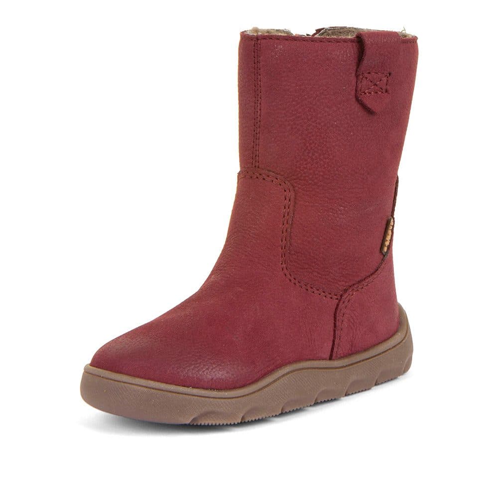 Dívčí zimní barefoot kozačky ZERU TEX BOOT Bordeaux, Froddo, G3160242-4, červená - 24 - náhled 1