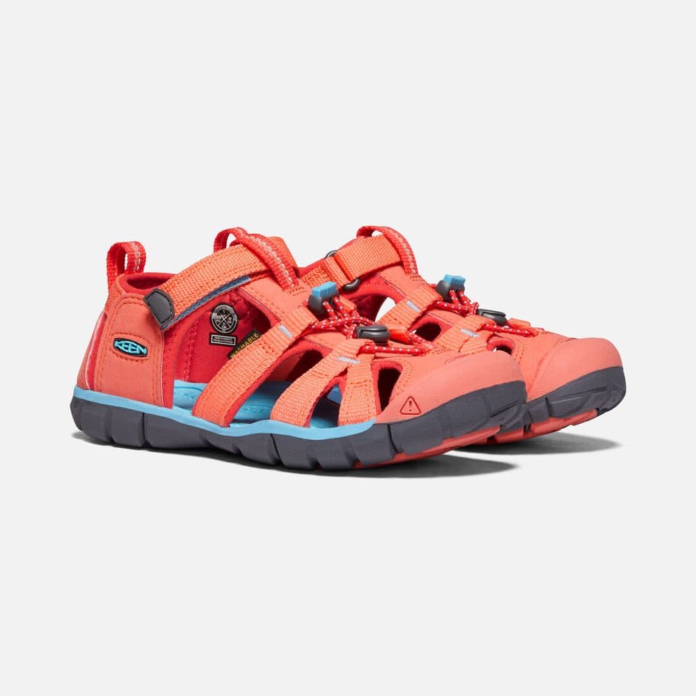 Dětské sandály SEACAMP II CNX, CORAL/POPPY RED, keen, 1022989/1022941/1022974, červená - 22 - náhled 3