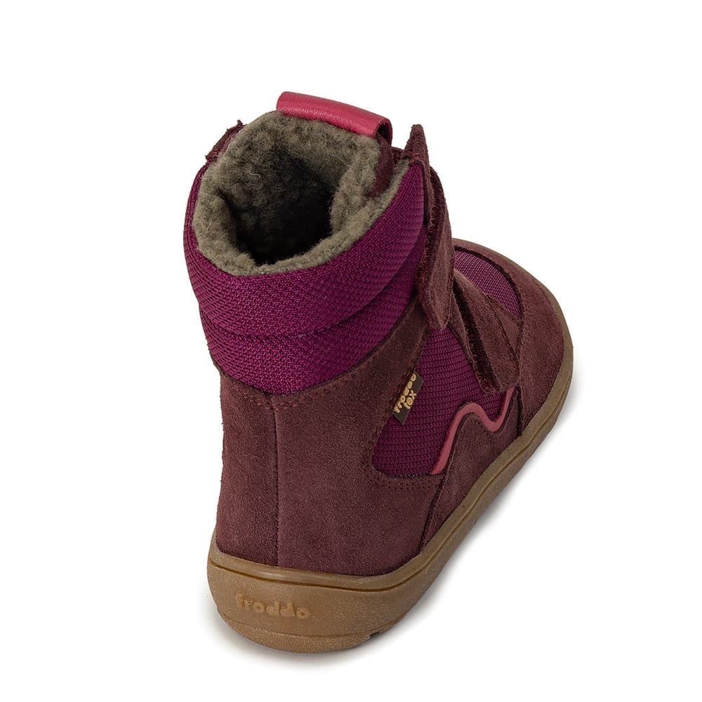 Dívčí zimní barefoot boty TEX WINTER Bordeaux, Froddo, G3160233-7, červená - 23 - náhled 5