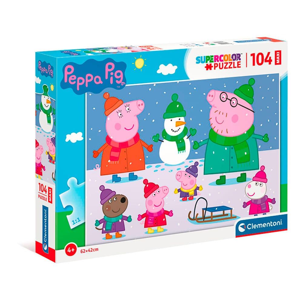 Clementoni - Puzzle Maxi 104 Prasátko Peppa, Clementoni, W025626