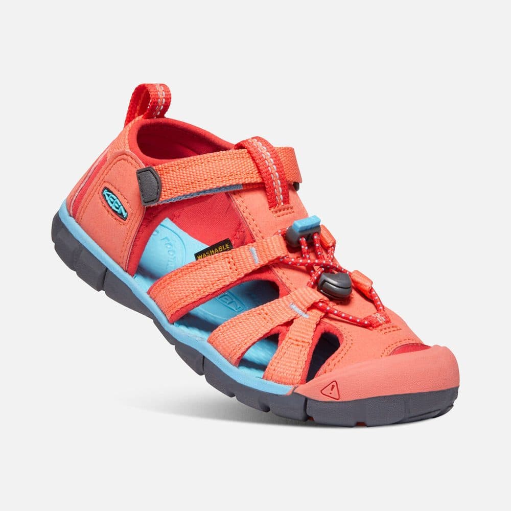 Dětské sandály SEACAMP II CNX, CORAL/POPPY RED, keen, 1022989/1022941/1022974, červená - 22 - náhled 2