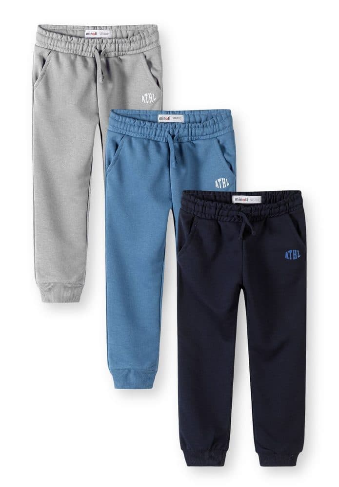 Tepláky chlapecké s elastickým pasem a stahovací šňůrkou 3pack Minoti 29FLEECE204 -
