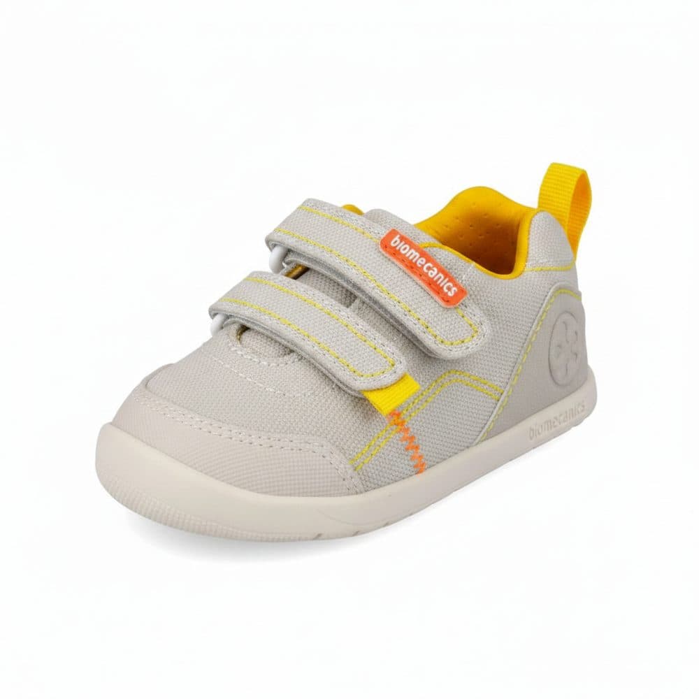 Chlapecké barefoot plátěné tenisky LONA BASICA BEIGE Y AMARILLO Biomecanisc 262190-C891 -